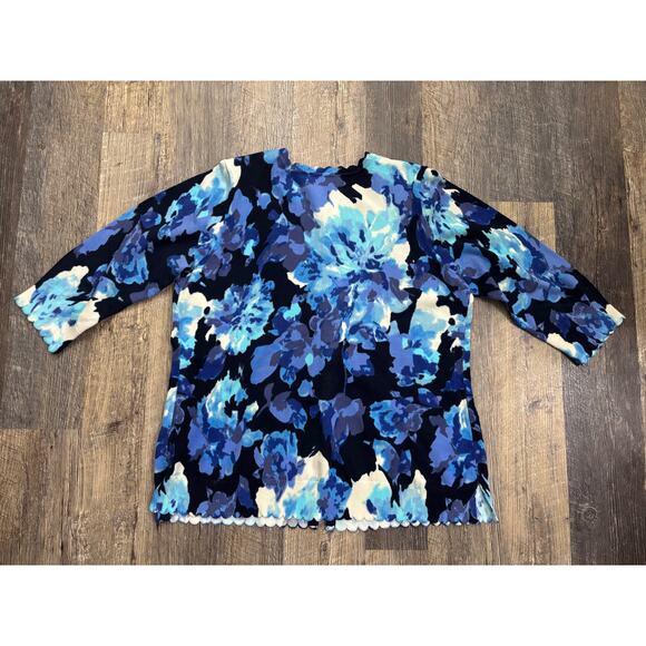 Isaac Mizrahi Live Floral Print Cardigan Size Large - Picture 6 of 6